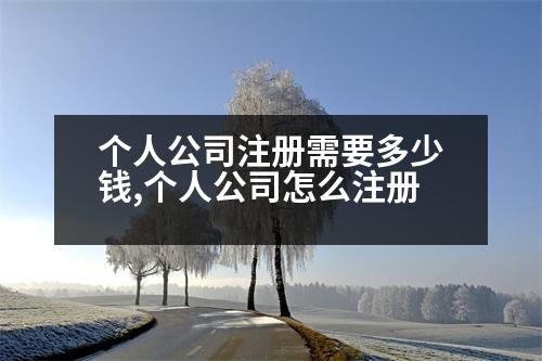 個人公司注冊需要多少錢,個人公司怎么注冊