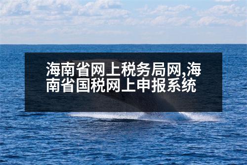 海南省網(wǎng)上稅務(wù)局網(wǎng),海南省國(guó)稅網(wǎng)上申報(bào)系統(tǒng)