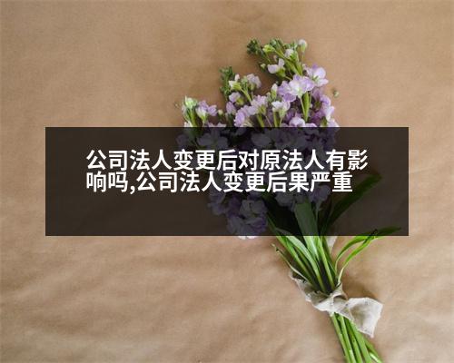 公司法人變更后對原法人有影響嗎,公司法人變更后果嚴重