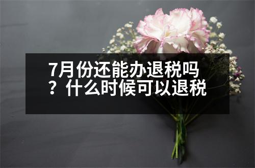 7月份還能辦退稅嗎？什么時候可以退稅