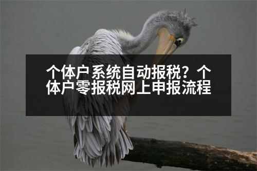 個(gè)體戶系統(tǒng)自動(dòng)報(bào)稅？個(gè)體戶零報(bào)稅網(wǎng)上申報(bào)流程