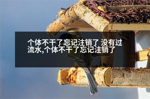 個(gè)體不干了忘記注銷(xiāo)了 沒(méi)有過(guò)流水,個(gè)體不干了忘記注銷(xiāo)了