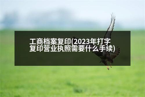 工商檔案復(fù)印(2023年打字復(fù)印營(yíng)業(yè)執(zhí)照需要什么手續(xù))