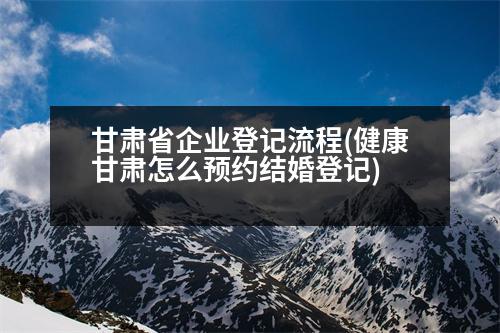 甘肅省企業(yè)登記流程(健康甘肅怎么預(yù)約結(jié)婚登記)