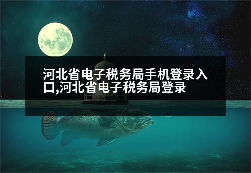 河北省電子稅務(wù)局手機(jī)登錄入口,河北省電子稅務(wù)局登錄