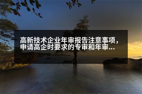 高新技術企業(yè)年審報告注意事項，申請高企時要求的專審和年審分別是什么