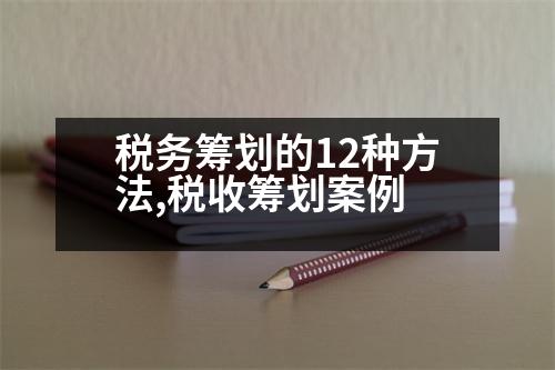 稅務籌劃的12種方法,稅收籌劃案例