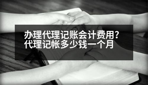 辦理代理記賬會計費用？代理記帳多少錢一個月