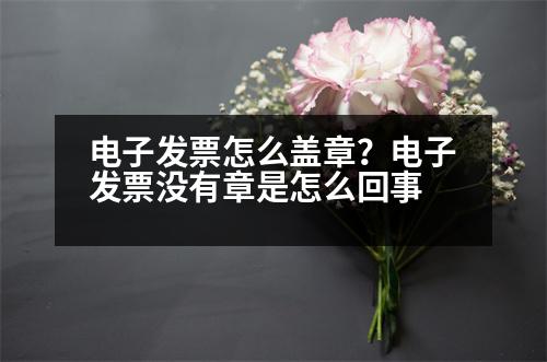 電子發(fā)票怎么蓋章？電子發(fā)票沒有章是怎么回事