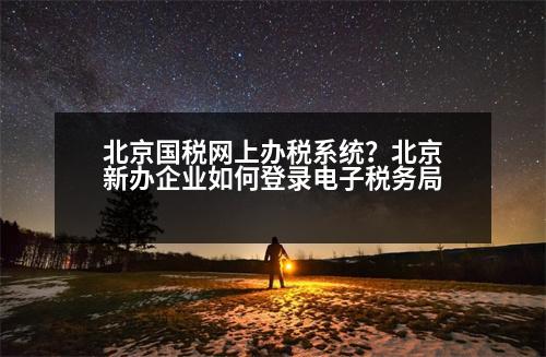 北京國稅網(wǎng)上辦稅系統(tǒng)？北京新辦企業(yè)如何登錄電子稅務局