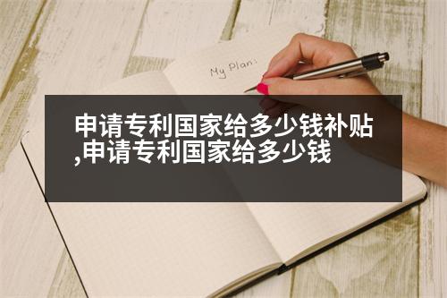 申請(qǐng)專利國(guó)家給多少錢補(bǔ)貼,申請(qǐng)專利國(guó)家給多少錢