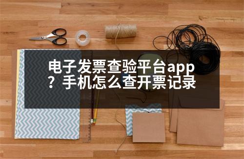 電子發(fā)票查驗平臺app？手機怎么查開票記錄