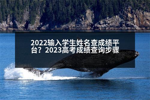 2022輸入學(xué)生姓名查成績平臺？2023高考成績查詢步驟