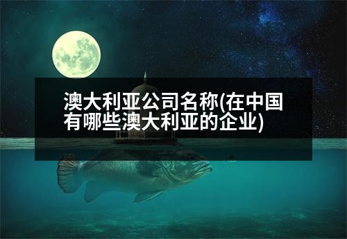 澳大利亞公司名稱(在中國有哪些澳大利亞的企業(yè))