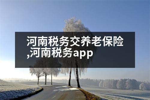 河南稅務(wù)交養(yǎng)老保險(xiǎn),河南稅務(wù)app