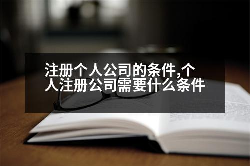 注冊個人公司的條件,個人注冊公司需要什么條件