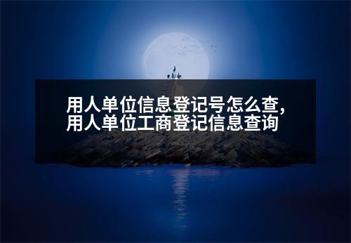 用人單位信息登記號(hào)怎么查,用人單位工商登記信息查詢