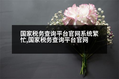 國(guó)家稅務(wù)查詢平臺(tái)官網(wǎng)系統(tǒng)繁忙,國(guó)家稅務(wù)查詢平臺(tái)官網(wǎng)