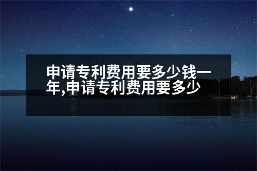 申請專利費用要多少錢一年,申請專利費用要多少