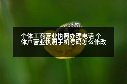 個(gè)體工商營(yíng)業(yè)執(zhí)照辦理電話 個(gè)體戶營(yíng)業(yè)執(zhí)照手機(jī)號(hào)碼怎么修改