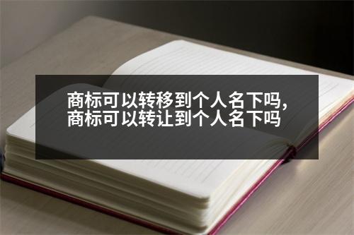 商標可以轉(zhuǎn)移到個人名下嗎,商標可以轉(zhuǎn)讓到個人名下嗎