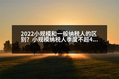 2022小規(guī)模和一般納稅人的區(qū)別？小規(guī)模納稅人季度不超45萬(wàn)免稅嗎