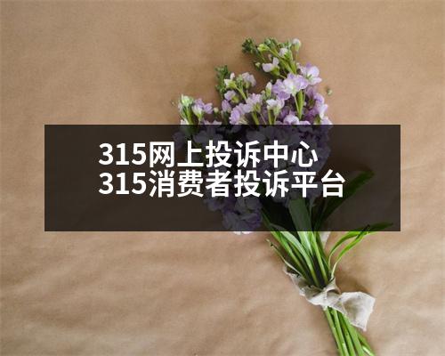 315網(wǎng)上投訴中心 315消費(fèi)者投訴平臺(tái)