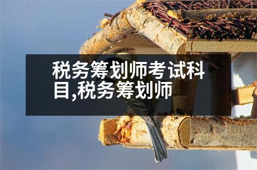 稅務籌劃師考試科目,稅務籌劃師