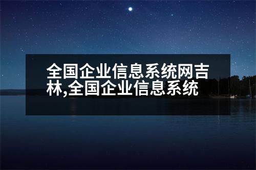 全國企業(yè)信息系統(tǒng)網(wǎng)吉林,全國企業(yè)信息系統(tǒng)