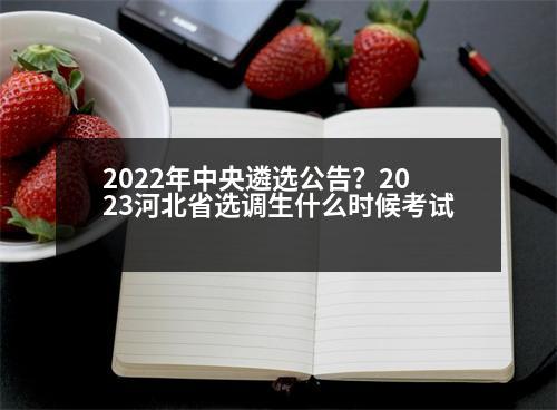 2022年中央遴選公告？2023河北省選調(diào)生什么時(shí)候考試