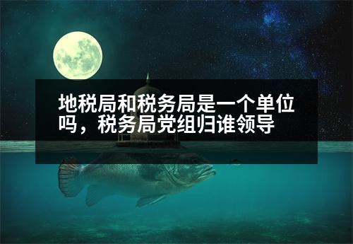 地稅局和稅務(wù)局是一個(gè)單位嗎，稅務(wù)局黨組歸誰領(lǐng)導(dǎo)