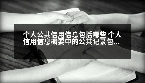 個(gè)人公共信用信息包括哪些 個(gè)人信用信息概要中的公共記錄包括哪些