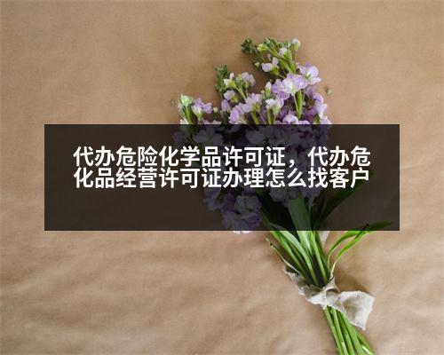 代辦危險(xiǎn)化學(xué)品許可證，代辦?；方?jīng)營(yíng)許可證辦理怎么找客戶