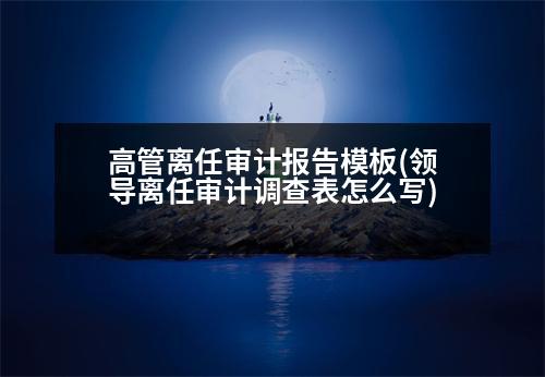 高管離任審計報告模板(領(lǐng)導離任審計調(diào)查表怎么寫)