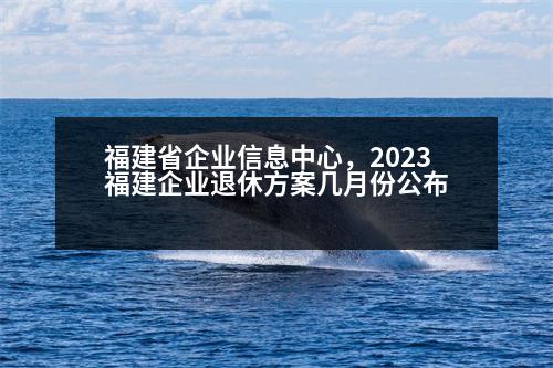 福建省企業(yè)信息中心，2023福建企業(yè)退休方案幾月份公布