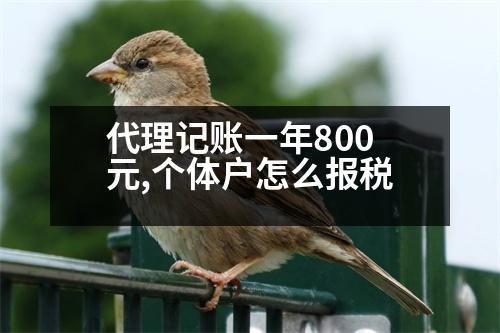 代理記賬一年800元,個體戶怎么報稅