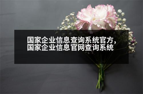 國家企業(yè)信息查詢系統(tǒng)官方,國家企業(yè)信息官網查詢系統(tǒng)