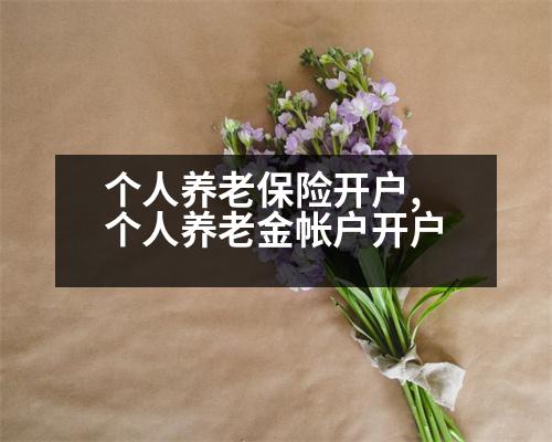 個人養(yǎng)老保險開戶,個人養(yǎng)老金帳戶開戶