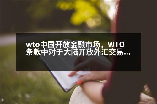 wto中國開放金融市場，WTO條款中對于大陸開放外匯交易的規(guī)定