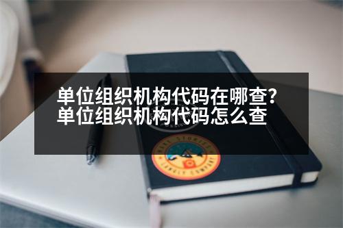 單位組織機(jī)構(gòu)代碼在哪查？單位組織機(jī)構(gòu)代碼怎么查