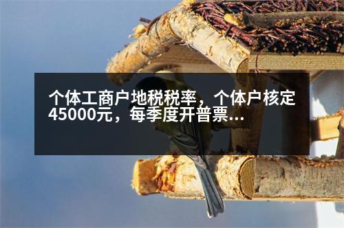 個體工商戶地稅稅率，個體戶核定45000元，每季度開普票2萬，需要交個稅多少