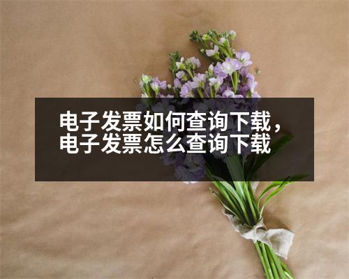 電子發(fā)票如何查詢下載，電子發(fā)票怎么查詢下載